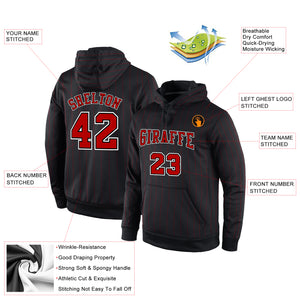 Custom Stitched Black Red Pinstripe Red-White Sports Pullover Sweatshirt Hoodie