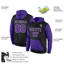 Laden Sie das Bild in den Galerie-Viewer, Custom Stitched Black Purple-White Sports Pullover Sweatshirt Hoodie
