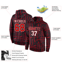 Laden Sie das Bild in den Galerie-Viewer, Custom Stitched Black Red-White 3D Pattern Halloween Sports Pullover Sweatshirt Hoodie
