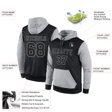 Load image into Gallery viewer, Custom Stitched Black Black-Gray Sports Pullover Sweatshirt Hoodie
