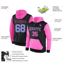 Laden Sie das Bild in den Galerie-Viewer, Custom Stitched Black Light Blue-Pink Sports Pullover Sweatshirt Hoodie
