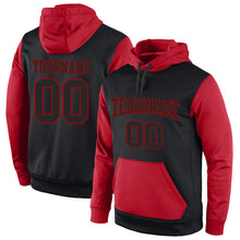 Load image into Gallery viewer, Custom Stitched Black Black-Red Sports Pullover Sweatshirt Hoodie

