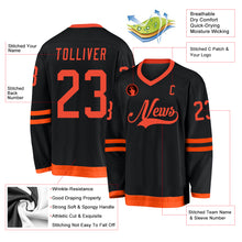 Laden Sie das Bild in den Galerie-Viewer, Custom Black Orange Hockey Jersey
