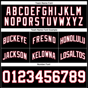 Custom Black White-Red Authentic Throwback Basketball Shorts