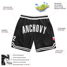 Load image into Gallery viewer, Custom Black White Authentic Throwback Basketball Shorts
