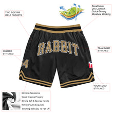 Load image into Gallery viewer, Custom Black Old Gold-White Authentic Throwback Basketball Shorts
