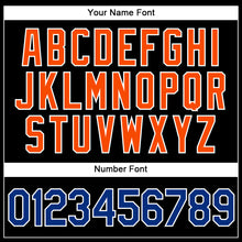Load image into Gallery viewer, Custom Black Royal-Orange Authentic Baseball Jersey
