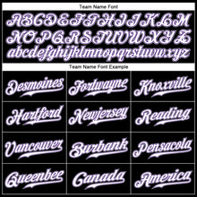 Laden Sie das Bild in den Galerie-Viewer, Custom Black White-Purple Authentic Baseball Jersey

