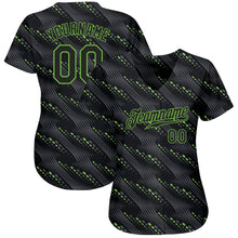 Загрузить изображение в средство просмотра галереи, Custom Black Black-Neon Green 3D Pattern Design Authentic Baseball Jersey
