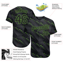 Загрузить изображение в средство просмотра галереи, Custom Black Black-Neon Green 3D Pattern Design Authentic Baseball Jersey
