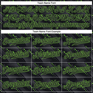 Custom Black Black-Neon Green 3D Pattern Design Authentic Baseball Jersey