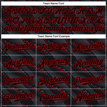 Загрузить изображение в средство просмотра галереи, Custom Black Black-Red 3D Pattern Design Authentic Baseball Jersey
