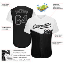 Загрузить изображение в средство просмотра галереи, Custom Black Black-Gray 3D Pattern Design Multicolor Authentic Baseball Jersey
