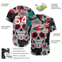 Load image into Gallery viewer, Custom Black White-Red 3D Skull Fashion Authentic Baseball Jersey
