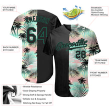Загрузить изображение в средство просмотра галереи, Custom Black Black-Kelly Green 3D Pattern Design Tropical Palm Leaves Authentic Baseball Jersey
