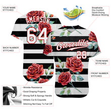 Charger l&#39;image dans la galerie, Custom Black White-Red 3D Pattern Design Mandalas Authentic Baseball Jersey
