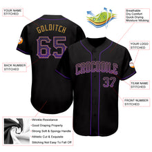 Laden Sie das Bild in den Galerie-Viewer, Custom Black Purple-Old Gold Authentic Drift Fashion Baseball Jersey
