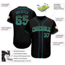 Загрузить изображение в средство просмотра галереи, Custom Black Teal-Old Gold Authentic Drift Fashion Baseball Jersey
