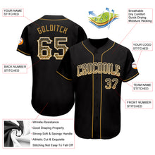Load image into Gallery viewer, Custom Black Old Gold-White Authentic Drift Fashion Baseball Jersey
