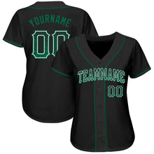 Load image into Gallery viewer, Custom Black Kelly Green-White Authentic Drift Fashion Baseball Jersey
