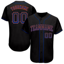 Load image into Gallery viewer, Custom Black Royal-Orange Authentic Drift Fashion Baseball Jersey
