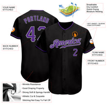 Laden Sie das Bild in den Galerie-Viewer, Custom Black Purple-Gray Authentic Baseball Jersey

