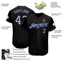 Load image into Gallery viewer, Custom Black Gray-Royal Authentic Baseball Jersey
