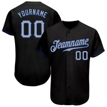 Load image into Gallery viewer, Custom Black Gray-Royal Authentic Baseball Jersey
