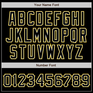 Custom Black Black-Gold Authentic Baseball Jersey