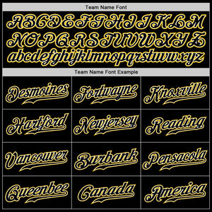Custom Black Black-Gold Authentic Baseball Jersey
