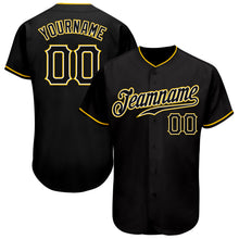 Laden Sie das Bild in den Galerie-Viewer, Custom Black Black-Gold Authentic Baseball Jersey
