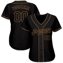 Загрузить изображение в средство просмотра галереи, Custom Black Black-Old Gold Authentic Baseball Jersey
