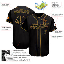 Загрузить изображение в средство просмотра галереи, Custom Black Black-Old Gold Authentic Baseball Jersey
