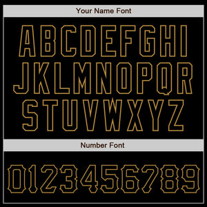 Custom Black Black-Old Gold Authentic Baseball Jersey