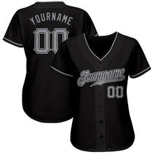 Charger l&#39;image dans la galerie, Custom Black Gray-White Authentic Baseball Jersey
