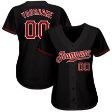 Laden Sie das Bild in den Galerie-Viewer, Custom Black Red-White Authentic Baseball Jersey
