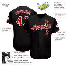 Load image into Gallery viewer, Custom Black Red-White Authentic Baseball Jersey
