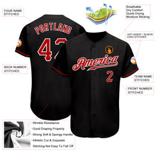 Laden Sie das Bild in den Galerie-Viewer, Custom Black Red-White Authentic Baseball Jersey
