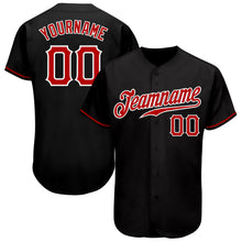 Load image into Gallery viewer, Custom Black Red-White Authentic Baseball Jersey
