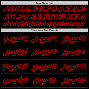 Custom Black Red Authentic Baseball Jersey