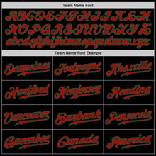 Load image into Gallery viewer, Custom Black Red-Kelly Green Authentic Baseball Jersey
