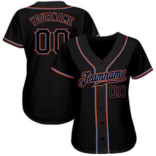 Laden Sie das Bild in den Galerie-Viewer, Custom Black Black-Orange Authentic Baseball Jersey
