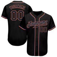 Laden Sie das Bild in den Galerie-Viewer, Custom Black Black-Orange Authentic Baseball Jersey
