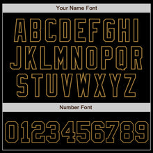Load image into Gallery viewer, Custom Black Black-Old Gold Authentic Baseball Jersey
