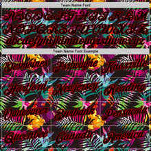 Charger l&#39;image dans la galerie, Custom Black Black-Red 3D Pattern Tropical Hawaii Palm Leaves Authentic Basketball Jersey
