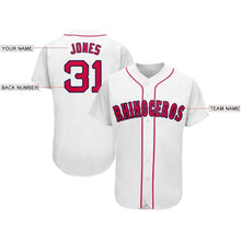 Laden Sie das Bild in den Galerie-Viewer, Custom White Red-Navy Baseball Jersey
