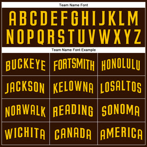 Custom Brown Gold Authentic Baseball Jersey