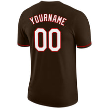 Load image into Gallery viewer, Custom Brown White-Red Performance T-Shirt
