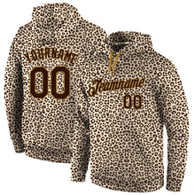 Load image into Gallery viewer, Custom Stitched Brown Brown-Old Gold 3D Pattern Design Leopard Sports Pullover Sweatshirt Hoodie
