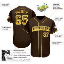 Laden Sie das Bild in den Galerie-Viewer, Custom Brown Gold-White Authentic Drift Fashion Baseball Jersey
